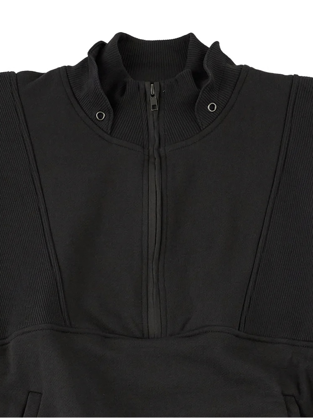 Joah Brown Retro Half Zip – Black - Picture 3 of 9